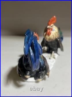 Rosenthal fighting Roosters Cockerel Bird Figurine German Porcelain AS IS