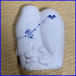 Royal Copenhagen Blue Palmette Owl Pair Figurine #077 Hand-Painted ALX Signed Royal Copenhagen Blue Palmette Owl Pair Figurine #077 Hand-Painted ALX Signed
