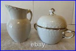 Royal Copenhagen White Duck 1192 Porcelain Figurine, And Cream Sugar Set VTG