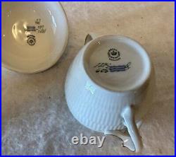 Royal Copenhagen White Duck 1192 Porcelain Figurine, And Cream Sugar Set VTG