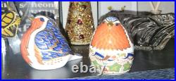 Royal Crown Derby Bone China Pair Of Robins