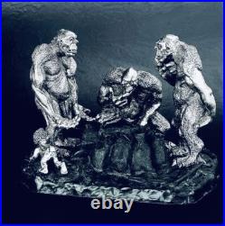 Royal Selangor Graeme Anthony BILBO BAGGINS AND THE THREE TROLLS Pewter Statue