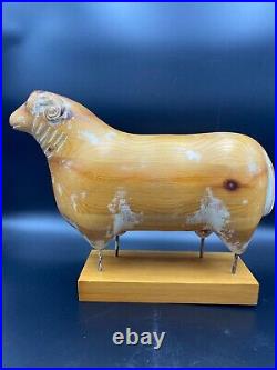 SARREID LTD HAND CARVED Rustic Ram Big Horn Sheep made in Spain # 49