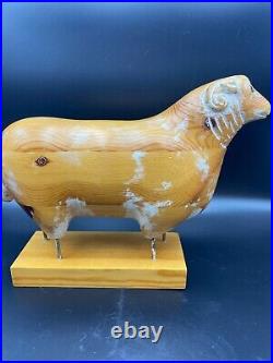 SARREID LTD HAND CARVED Rustic Ram Big Horn Sheep made in Spain # 49