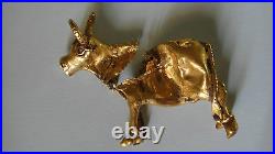 SCARCE ANCIENT (6th BC) RUSSIAN SCYTHIAN PURE 24K GOLD COW ANTIQUE FIGURINE