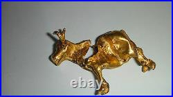 SCARCE ANCIENT (6th BC) RUSSIAN SCYTHIAN PURE 24K GOLD COW ANTIQUE FIGURINE
