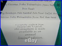 SUPERB Swarovski CRYSTAL ANNUAL CHRISTMAS SNOWFLAKE ORNAMENT 1999MINT IN BOX MIB