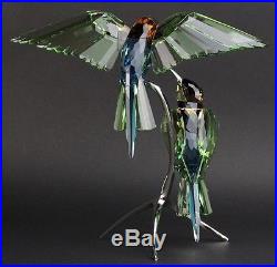 SWAROVSKI Bee Eaters Peridot Colored Austrian Silver Crystal Bird Figurine SWR