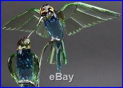 SWAROVSKI Bee Eaters Peridot Colored Austrian Silver Crystal Bird Figurine SWR