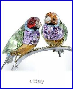 SWAROVSKI CRYSTAL #1141675 GOULDIAN FINCHES PERIDOT BNIB Love birds rare retired