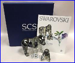 Swarovski Crystal 2009 Mom & Baby Gorilla Ape Sculpture Figurines Set 952504 Mib