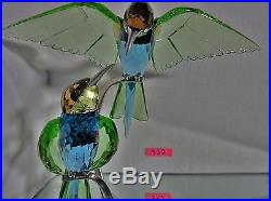 SWAROVSKI CRYSTAL BEE EATERS Peridot BIRD FIGURINE, Item # 957 128 MIB