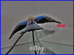 Swarovski Crystal Blue Roller Paradise Bird Figurine, # 9600 125 / 957 568 Mib