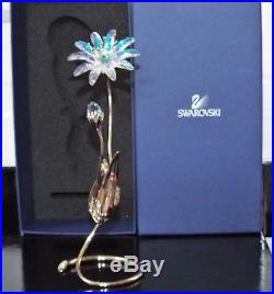 SWAROVSKI CRYSTAL FLOWER Dellaria Aquamarine Figurine NIB BEAUTIFUL