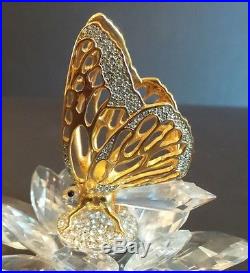 Swarovski Crystal Gold Butterfly Figurine, In Flight Series, Retired 1986