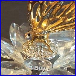 Swarovski Crystal Gold Butterfly Figurine, In Flight Series, Retired 1986