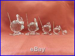Swarovski Crystal King, Large, Medium, Small & Mini Mouse Family Old Block Mib