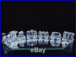 SWAROVSKI CRYSTAL LARGE 6 PC. TRAIN SET With WOOD DISPLAY TRACK With BOXES & COA'S