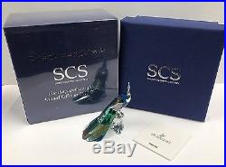 Swarovski Crystal Scs Exclusive Color Peacock Figurine 2013 1145553 Retired Mib