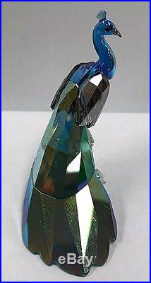 Swarovski Crystal Scs Exclusive Color Peacock Figurine 2013 1145553 Retired Mib