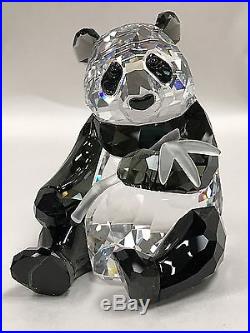 Swarovski Crystal Scs Mother Panda & Baby Bear Cub Sculpture Set Figurines Mib