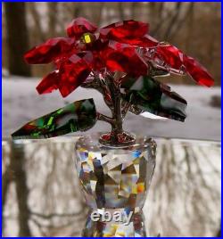 SWAROVSKI Crystal Christmas Small Poinsettia Figurine #5291023 Mint & New in Box