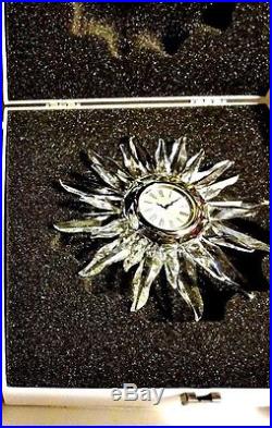 SWAROVSKI Crystal SOLARIS TABLE CLOCK, Item # 7481 000 002 / 221 626 SUNBURST