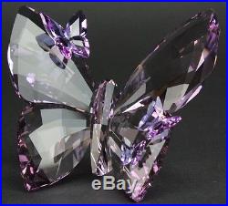 SWAROVSKI Large Butterfly Violet Colored Austrian Silver Crystal Figurine NR SWR