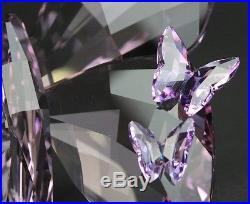 SWAROVSKI Large Butterfly Violet Colored Austrian Silver Crystal Figurine NR SWR