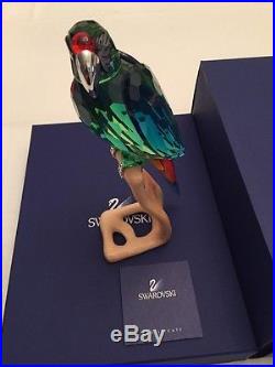 Swarovski Retired Paradise Chrome Green Macaw In Box