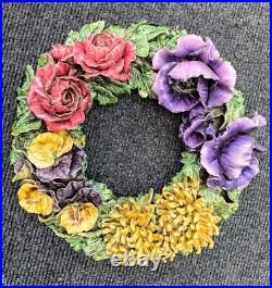 Sarreguemines French Majolica Wreath 1882 Museum Quality