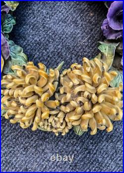 Sarreguemines French Majolica Wreath 1882 Museum Quality