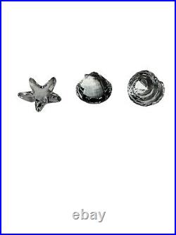Set Of 3 Swarovski Starfish, Clam Shell, Snail. Ocean Beach