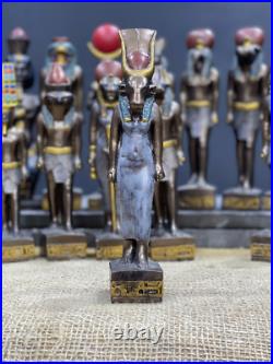 Set of 13 Ancient Egyptian Deities, Anubis, God Seth, Hathor, Sobek, Amun RA