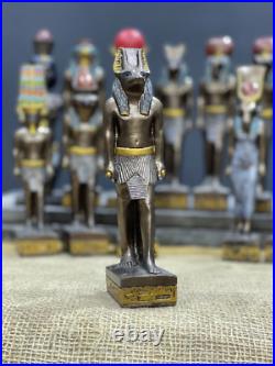 Set of 13 Ancient Egyptian Deities, Anubis, God Seth, Hathor, Sobek, Amun RA