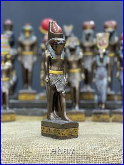 Set of 13 Ancient Egyptian Deities, Anubis, God Seth, Hathor, Sobek, Amun RA