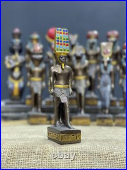 Set of 13 Ancient Egyptian Deities, Anubis, God Seth, Hathor, Sobek, Amun RA