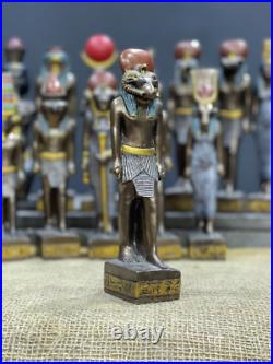 Set of 13 Ancient Egyptian Deities, Anubis, God Seth, Hathor, Sobek, Amun RA