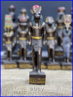 Set of 13 Ancient Egyptian Deities, Anubis, God Seth, Hathor, Sobek, Amun RA