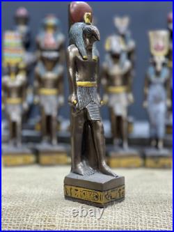 Set of 13 Ancient Egyptian Deities, Anubis, God Seth, Hathor, Sobek, Amun RA