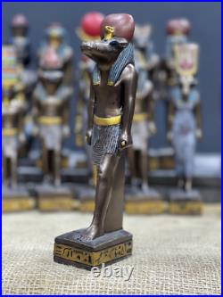 Set of 13 Ancient Egyptian Deities, Anubis, God Seth, Hathor, Sobek, Amun RA