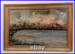 Signed GZET 79 Vintage Hand Carved Painting Wall Hanging 3D Art size 5986cm