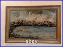 Signed GZET 79 Vintage Hand Carved Painting Wall Hanging 3D Art size 5986cm