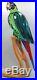 Signed Large Swarovski Austria Green Macaw Parrot Crome Crystal Figurine 685824