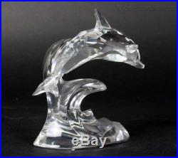 Signed Retired Swarovski Austria Dolphin 190365 Crystal Figurine with Box NR LMC