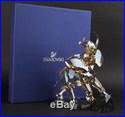 Signed SWAROVSKI Large Elephant Colored Austrian Silver Crystal Figurine NR SWR