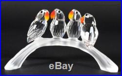 Signed Swarovski Austria Baby Lovebirds Branch 7621 Silver Crystal Figurine TTO