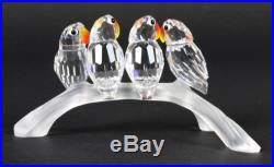 Signed Swarovski Austria Baby Lovebirds Branch 7621 Silver Crystal Figurine TTO