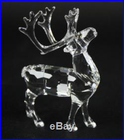 Signed Swarovski Austria Christmas Reindeer 214821 Silver Crystal Figurine JWD