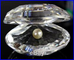 Signed Swarovski Austria LARGE Clam Shell with Pearl 7624 Crystal Figurine NR MGT
